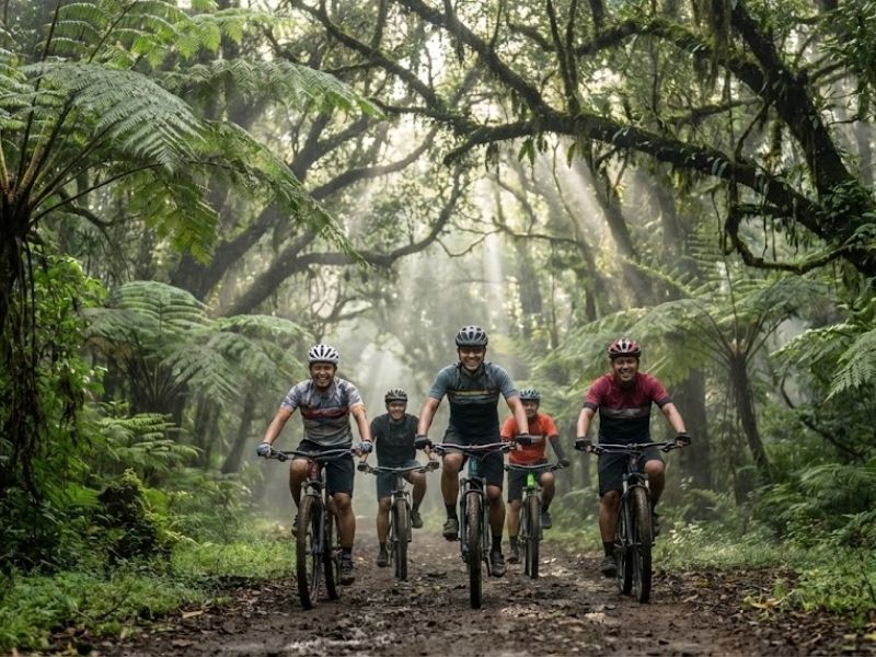 Wisata bersepeda hutan lindung Lombok